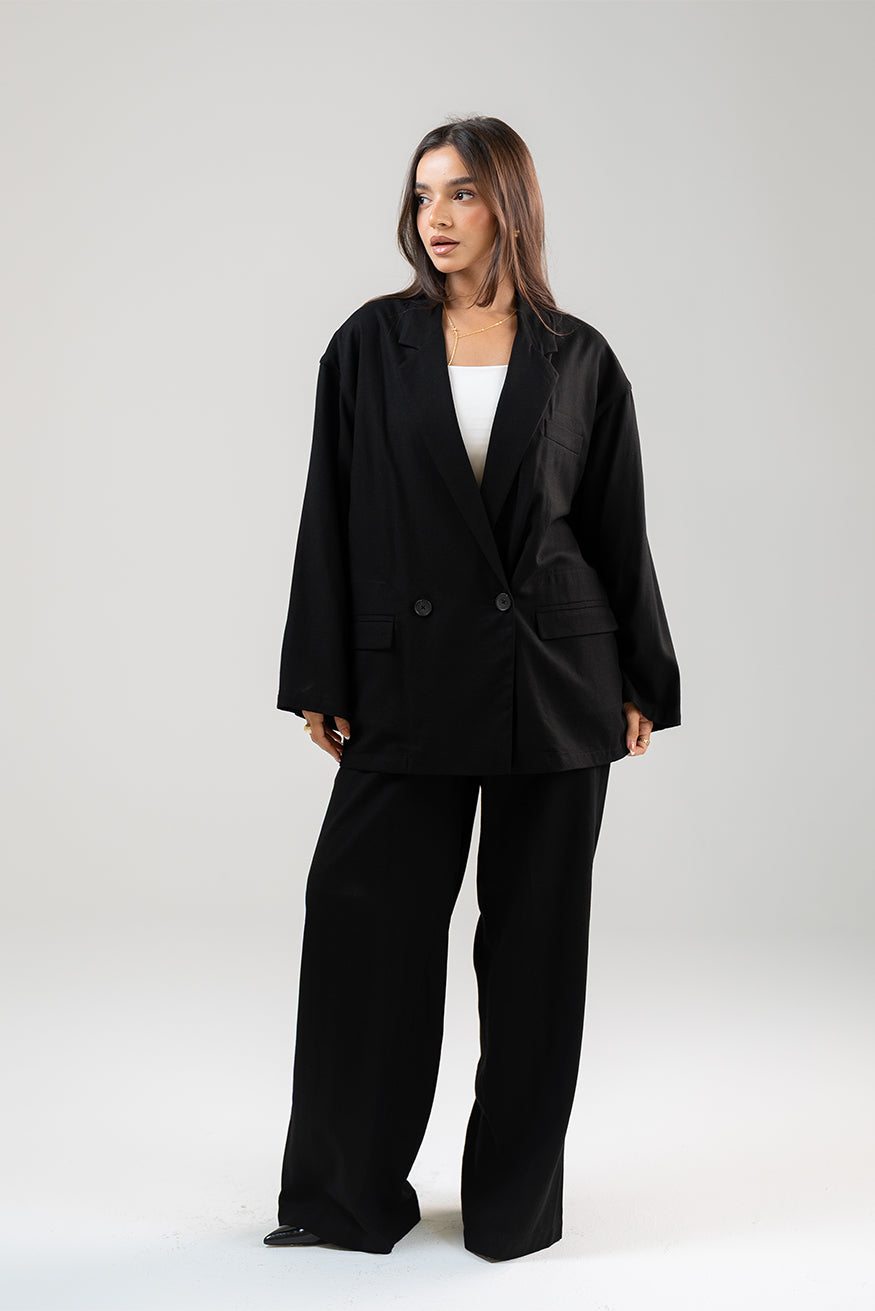 Linen Wide-Leg Pants