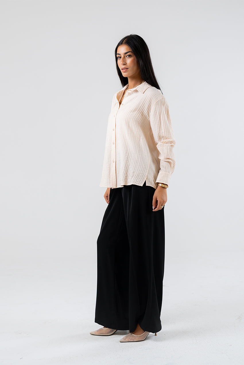 Textured Button-Up Shirt