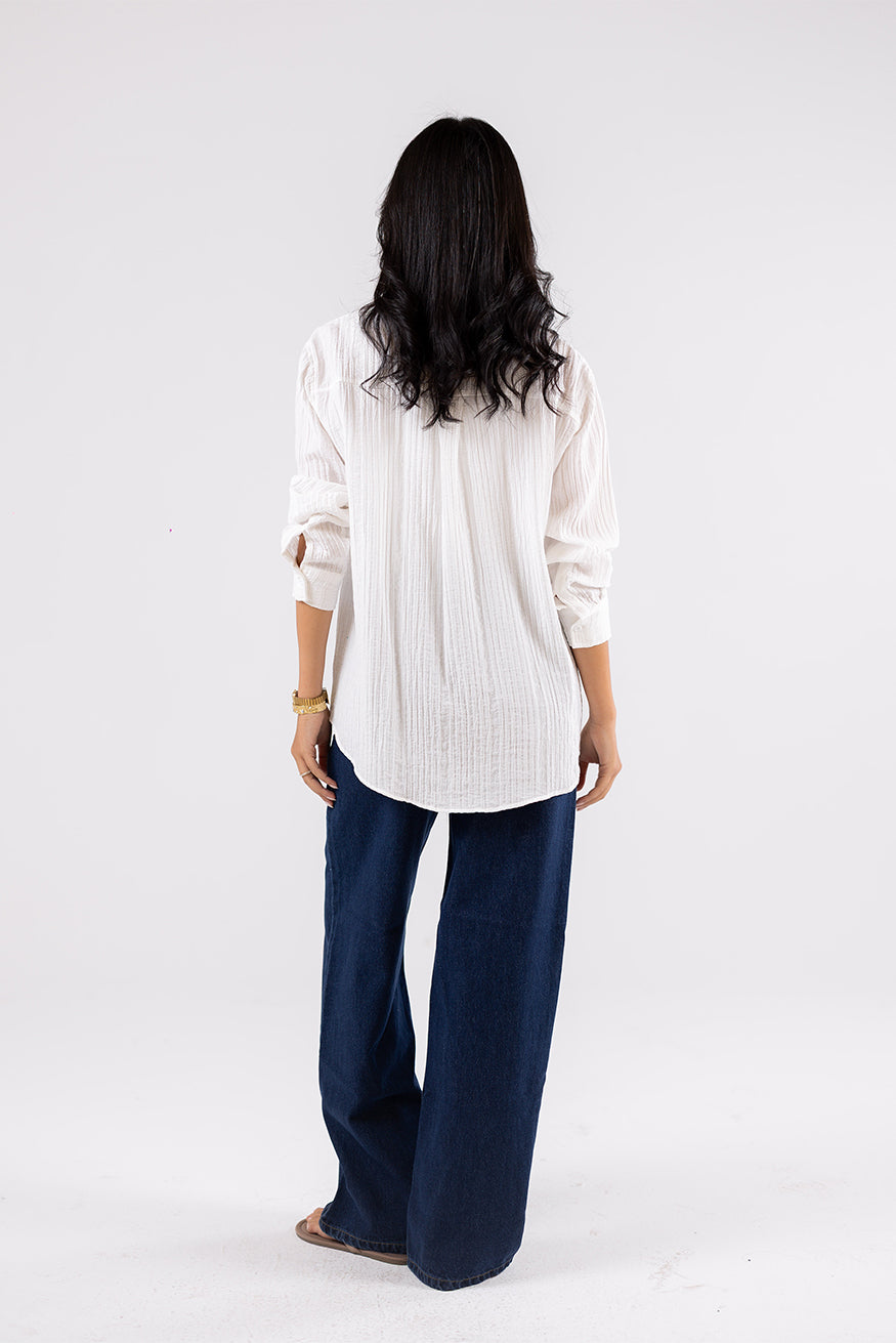 Textured Button-Up Shirt