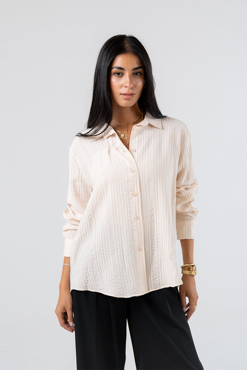 Textured Button-Up Shirt