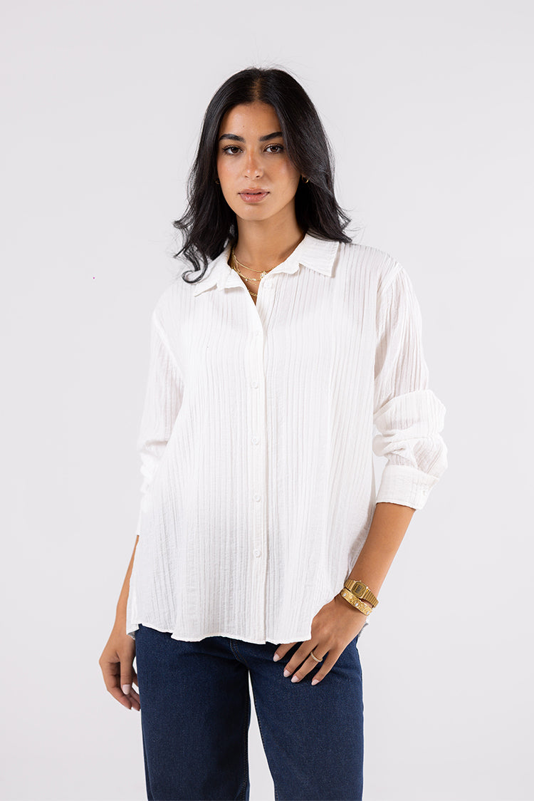 Textured Button-Up Shirt