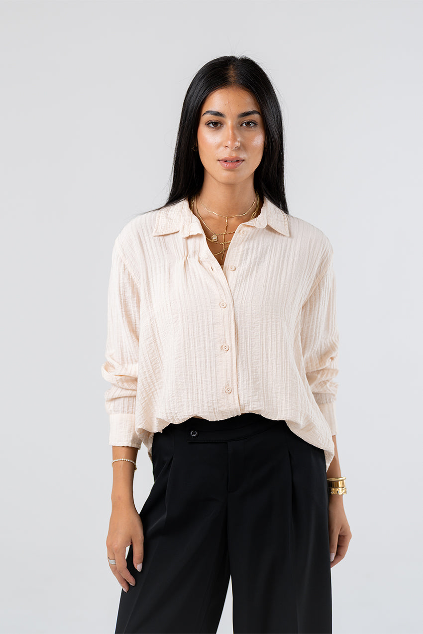 Textured Button-Up Shirt