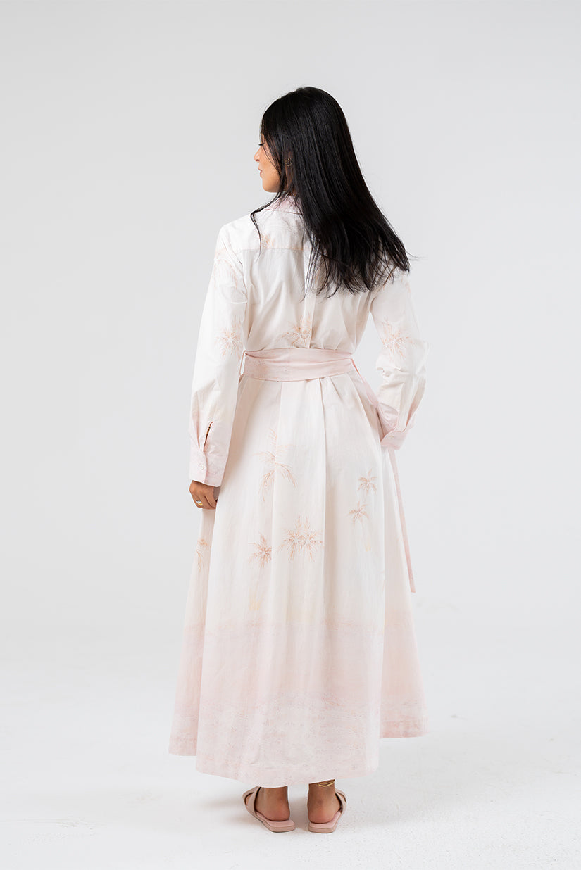 Wrap-Style Long Sleeve Maxi Dress