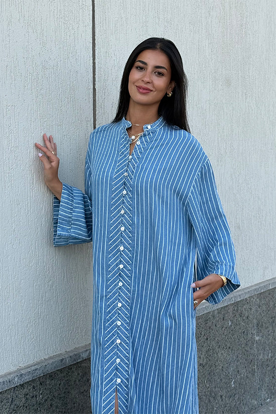 White Striped Longline Shirt