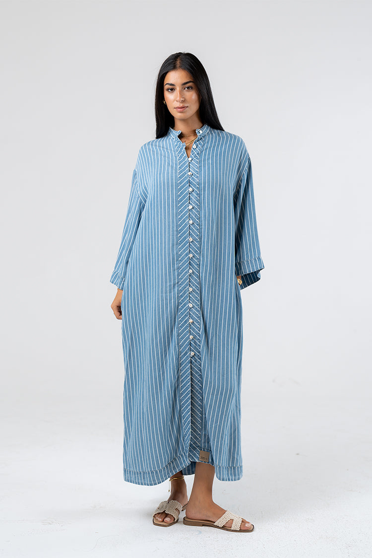 White Striped Longline Shirt