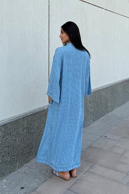 White Striped Longline Shirt