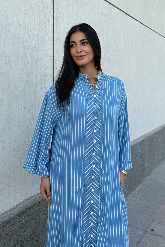 White Striped Longline Shirt