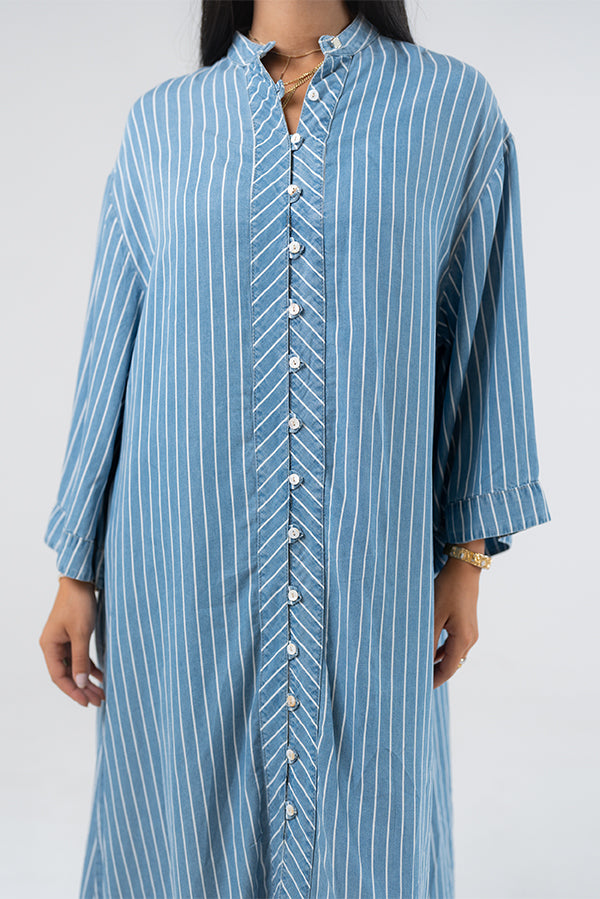 White Striped Longline Shirt