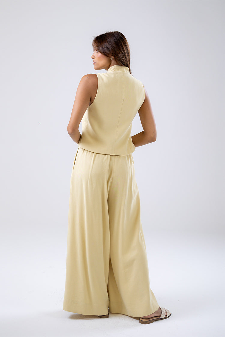 Pleated Wide-Leg Trousers