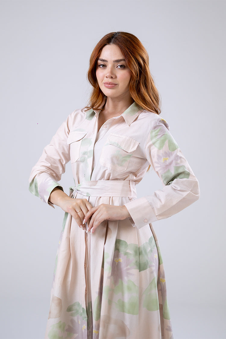 Floral Shirt Maxi Dress