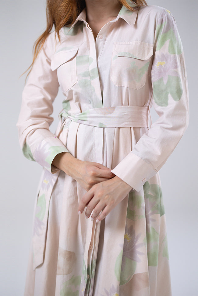 Floral Shirt Maxi Dress