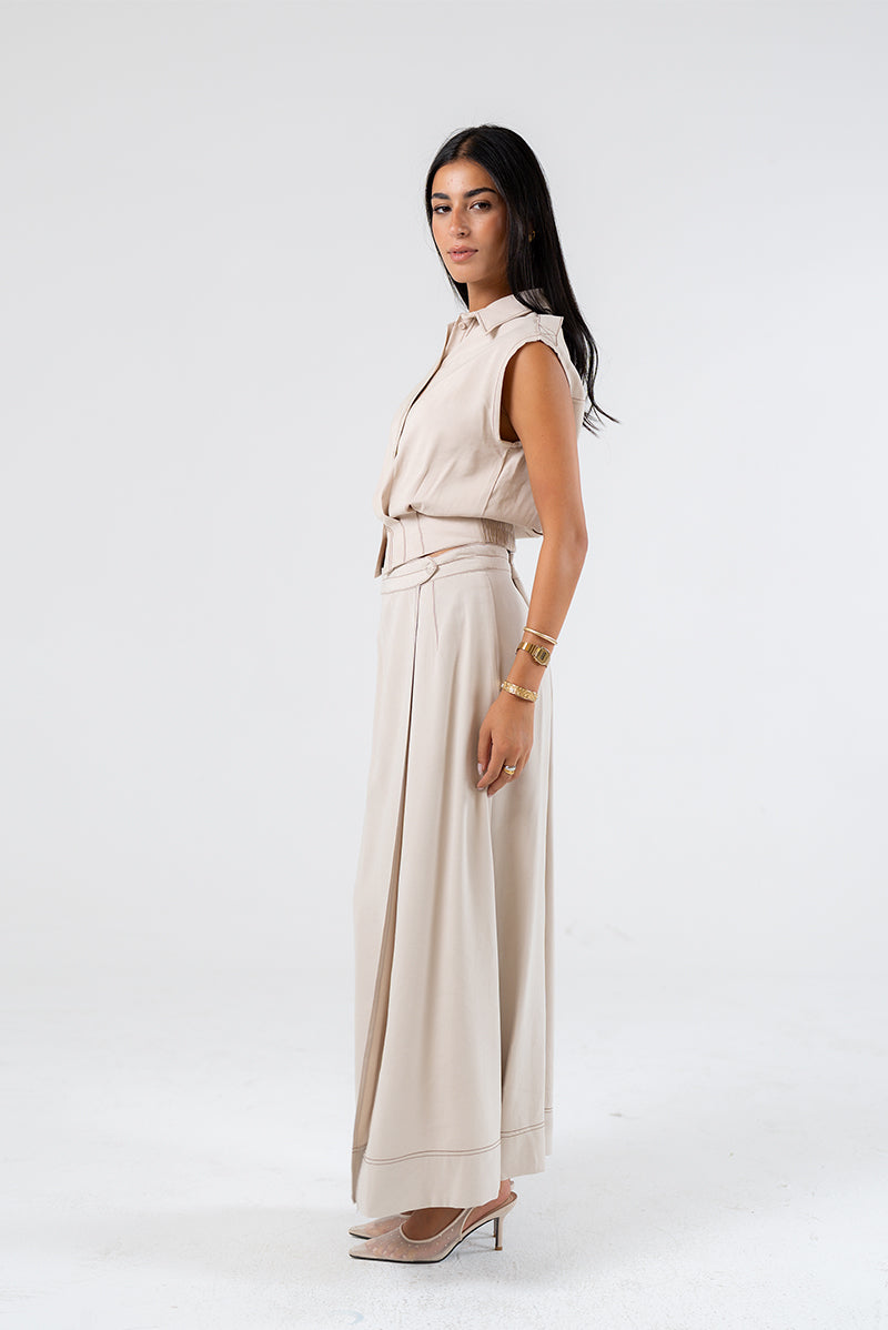 High-Waisted A-Line Maxi Skirt
