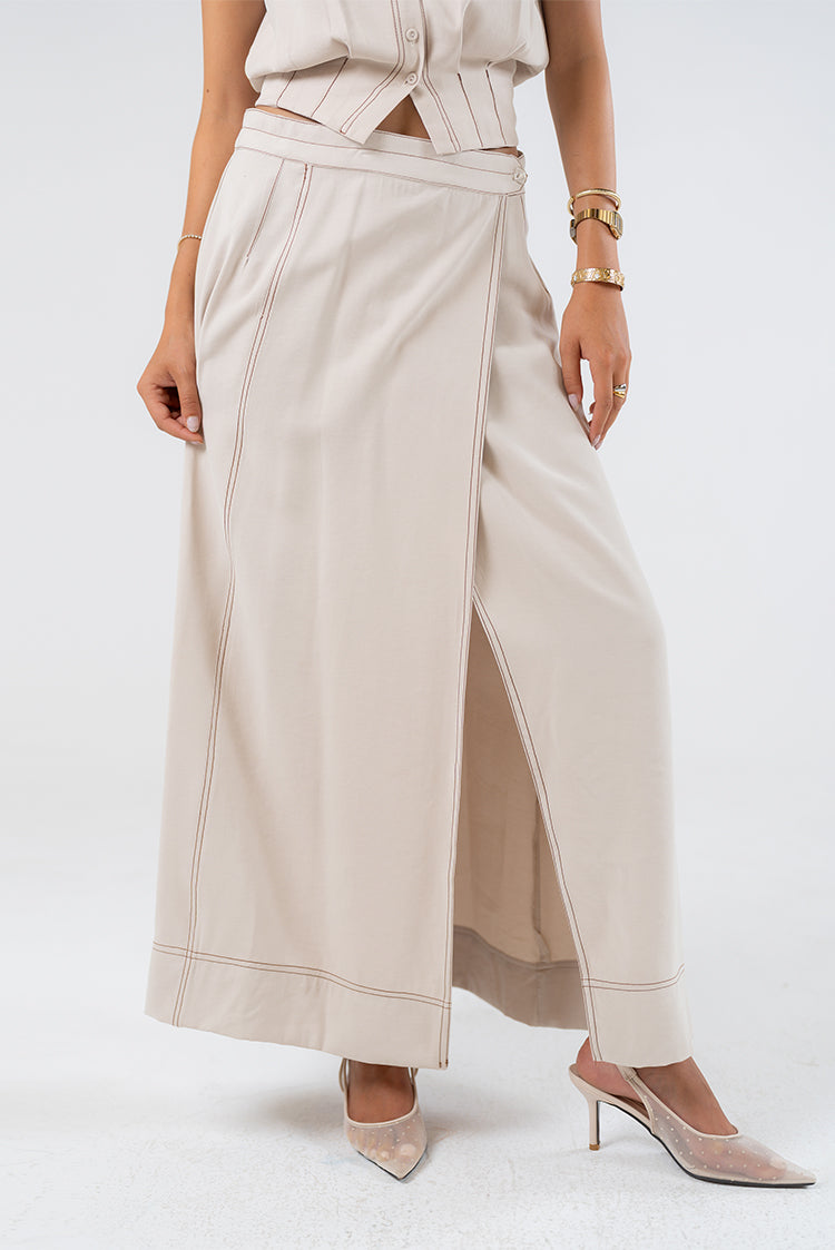 High-Waisted A-Line Maxi Skirt
