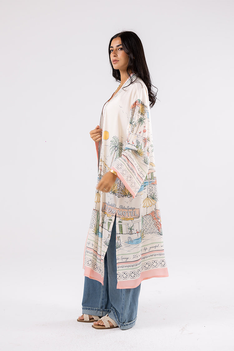 Printed Satin Cardigan