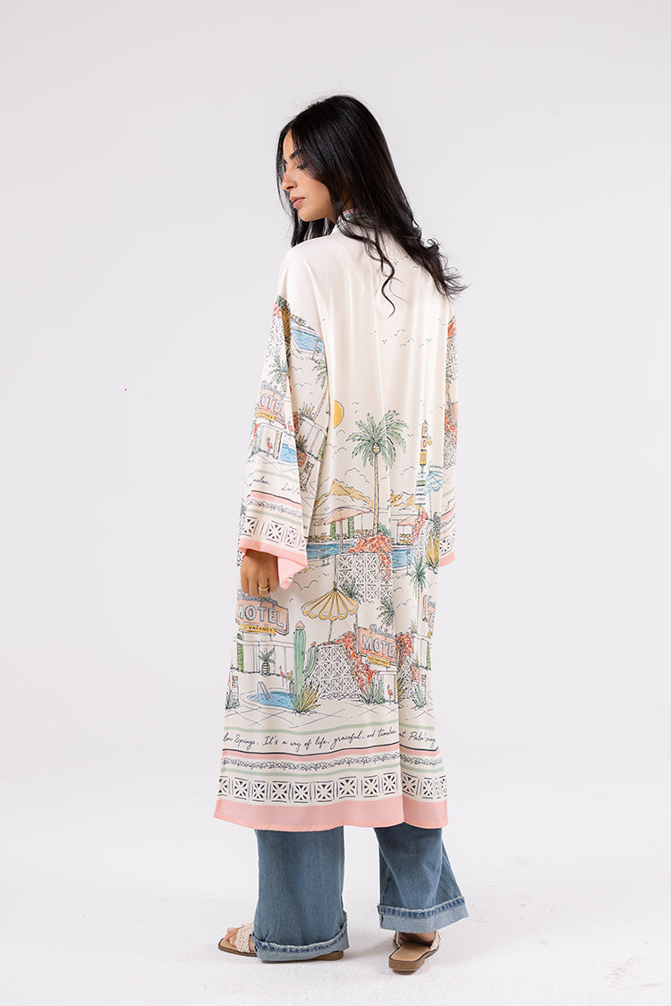Printed Satin Cardigan