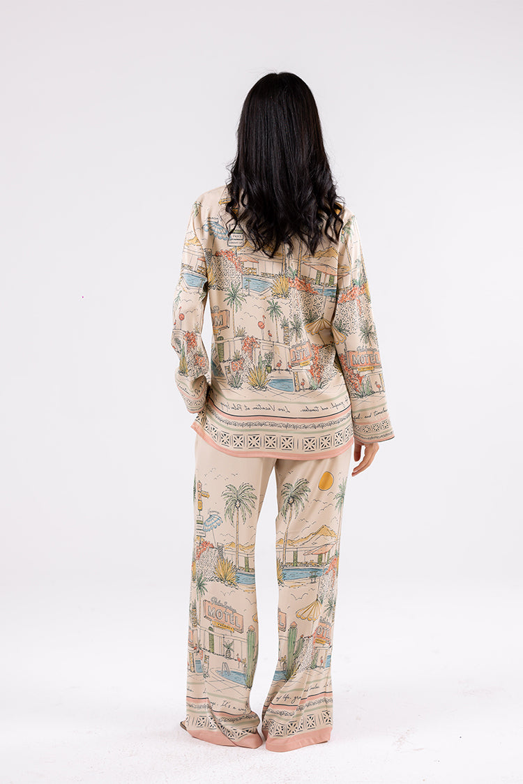 Printed Satin Pants