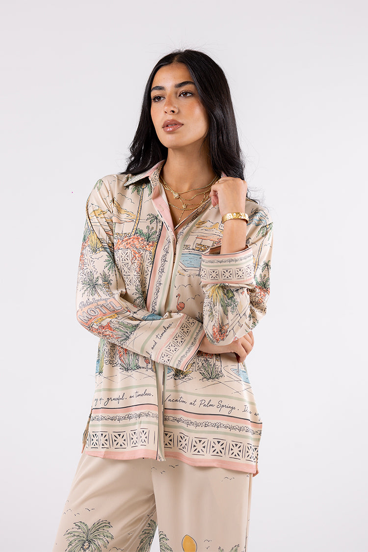 Printed Satin Shirt