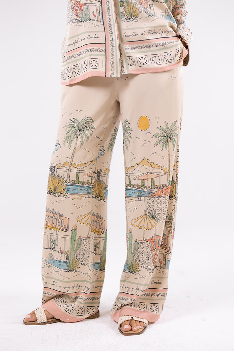 Printed Satin Pants