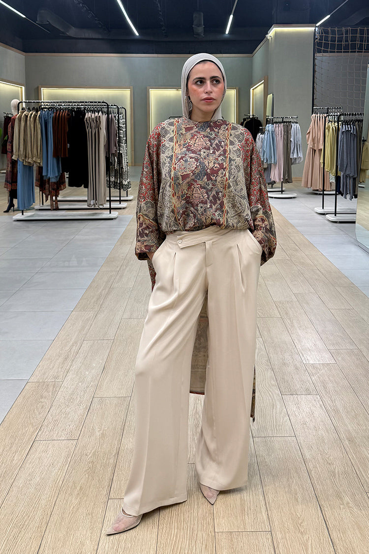 High-Waisted Wide-Leg Trousers