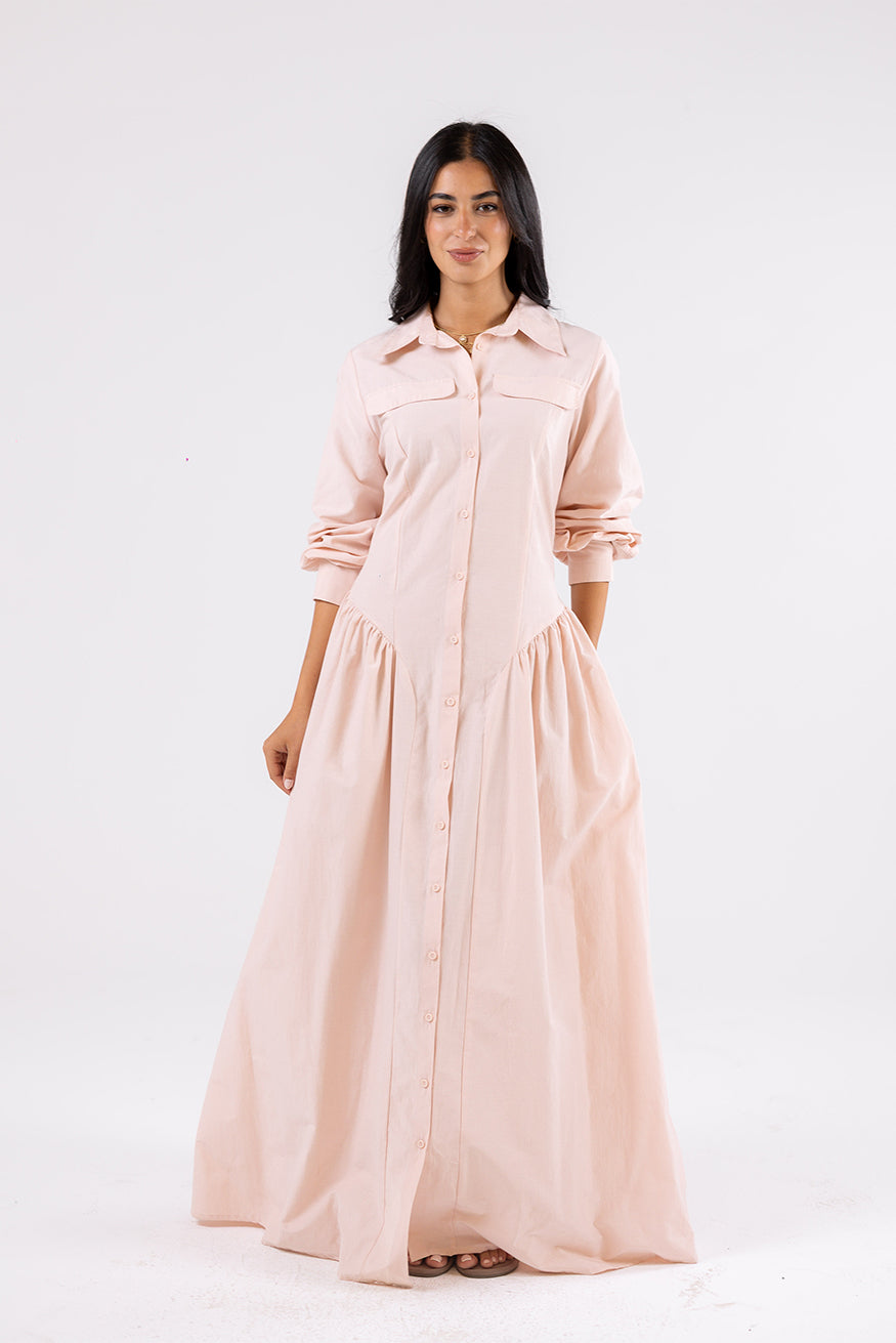 Button-Front Shirt Maxi Dress