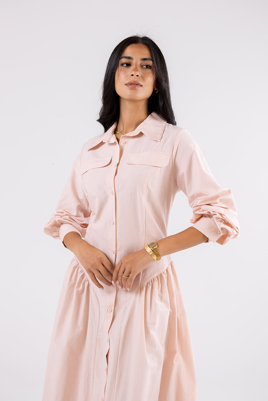 Button-Front Shirt Maxi Dress