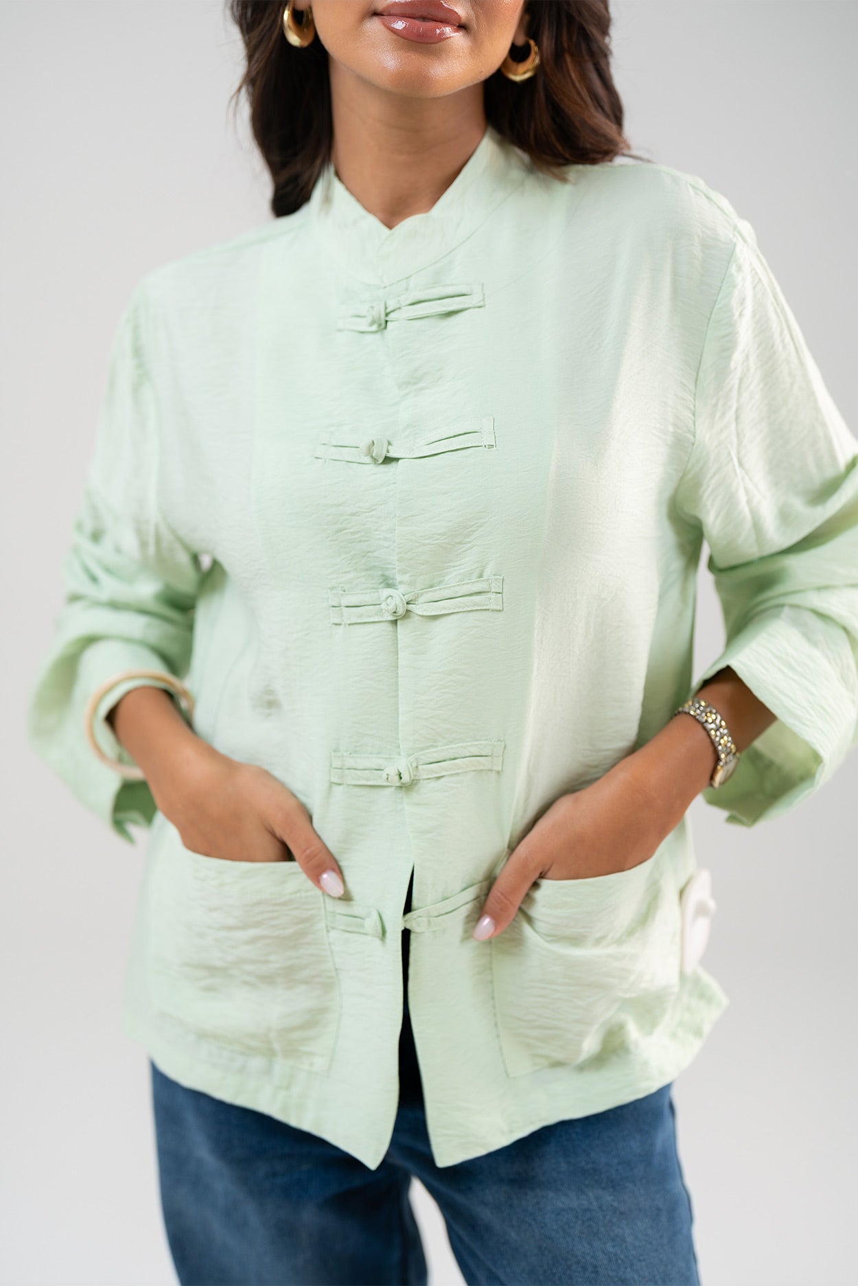 Mandarin Collar Blouse