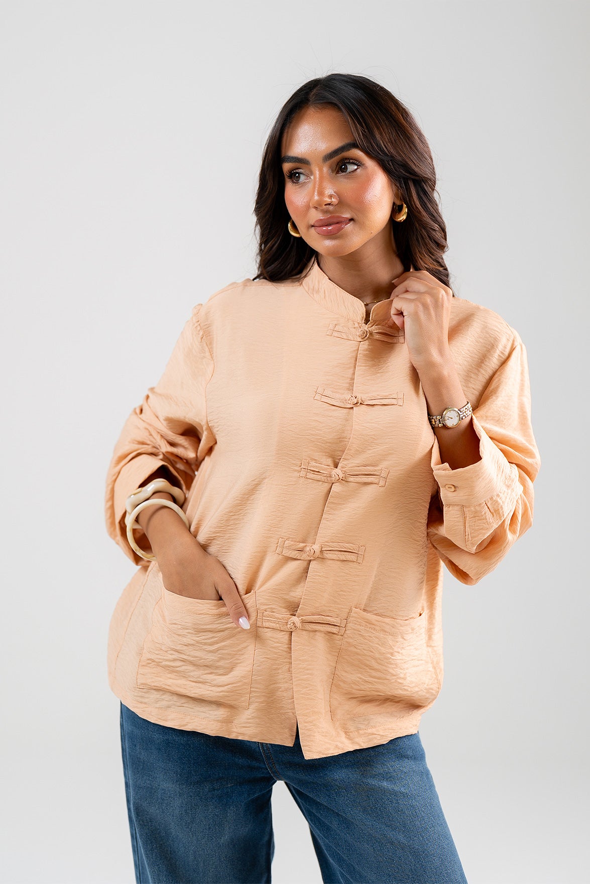 Mandarin Collar Blouse