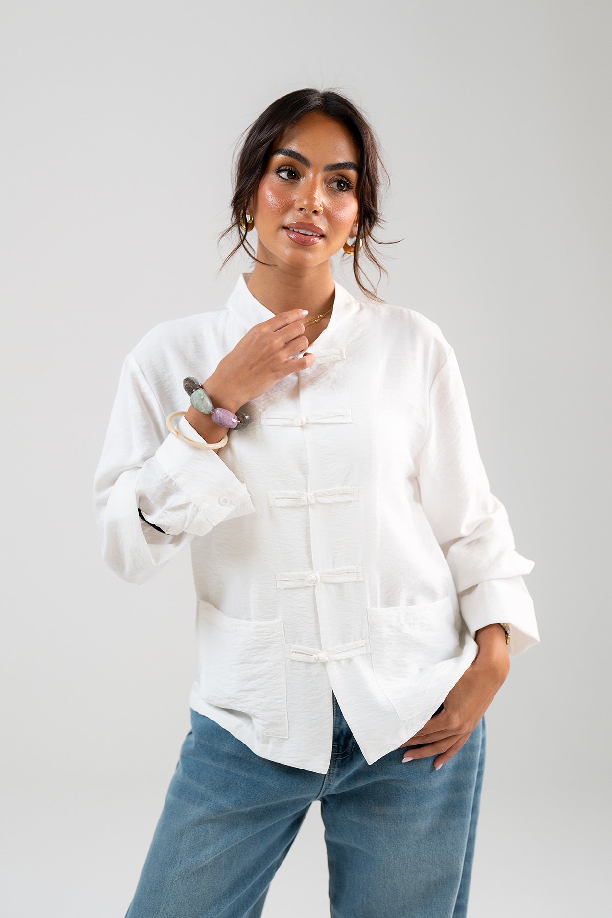 Mandarin Collar Blouse