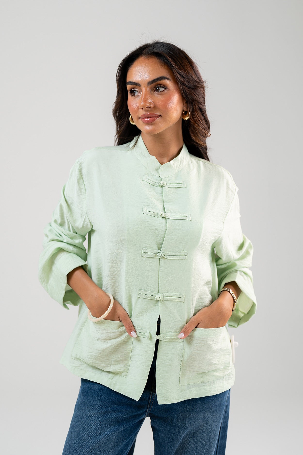 Mandarin Collar Blouse