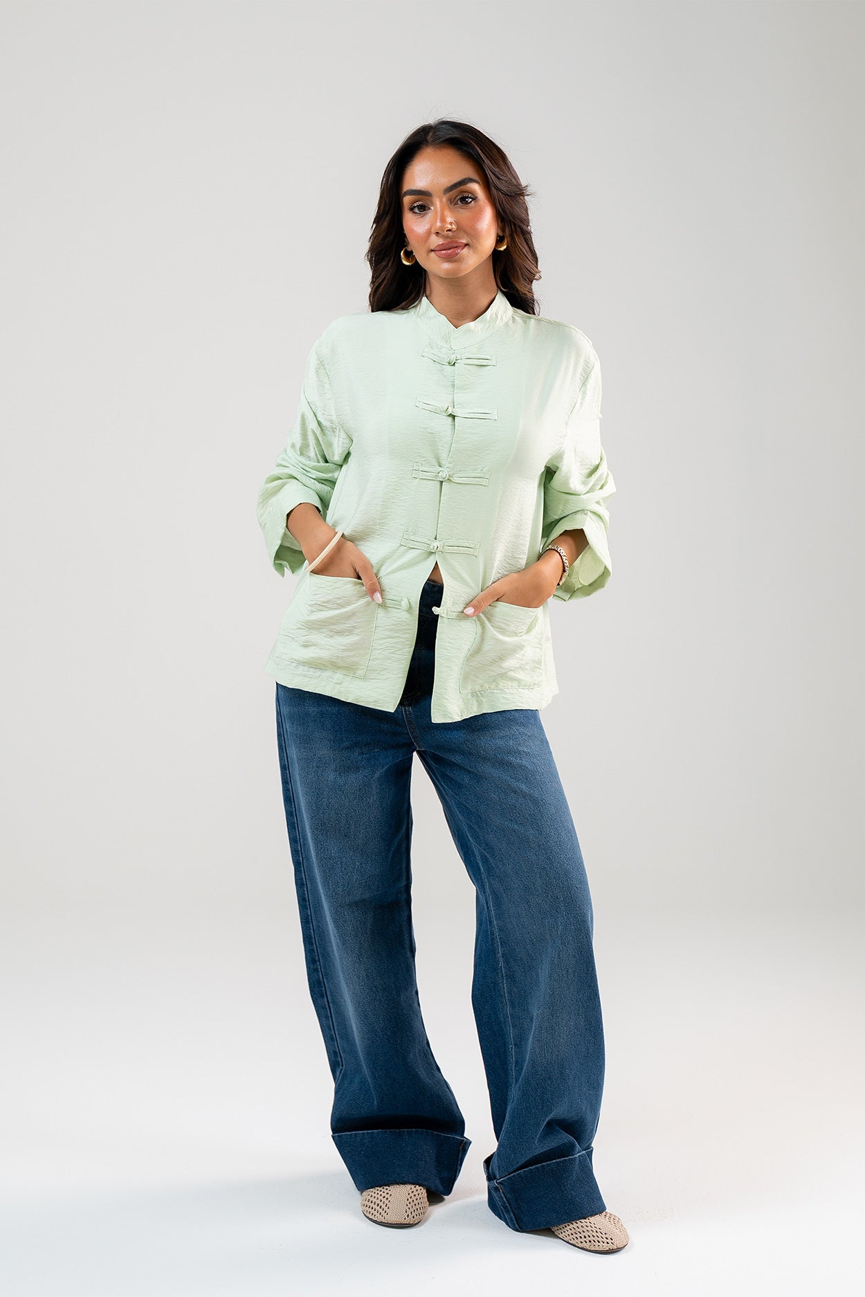 Mandarin Collar Blouse