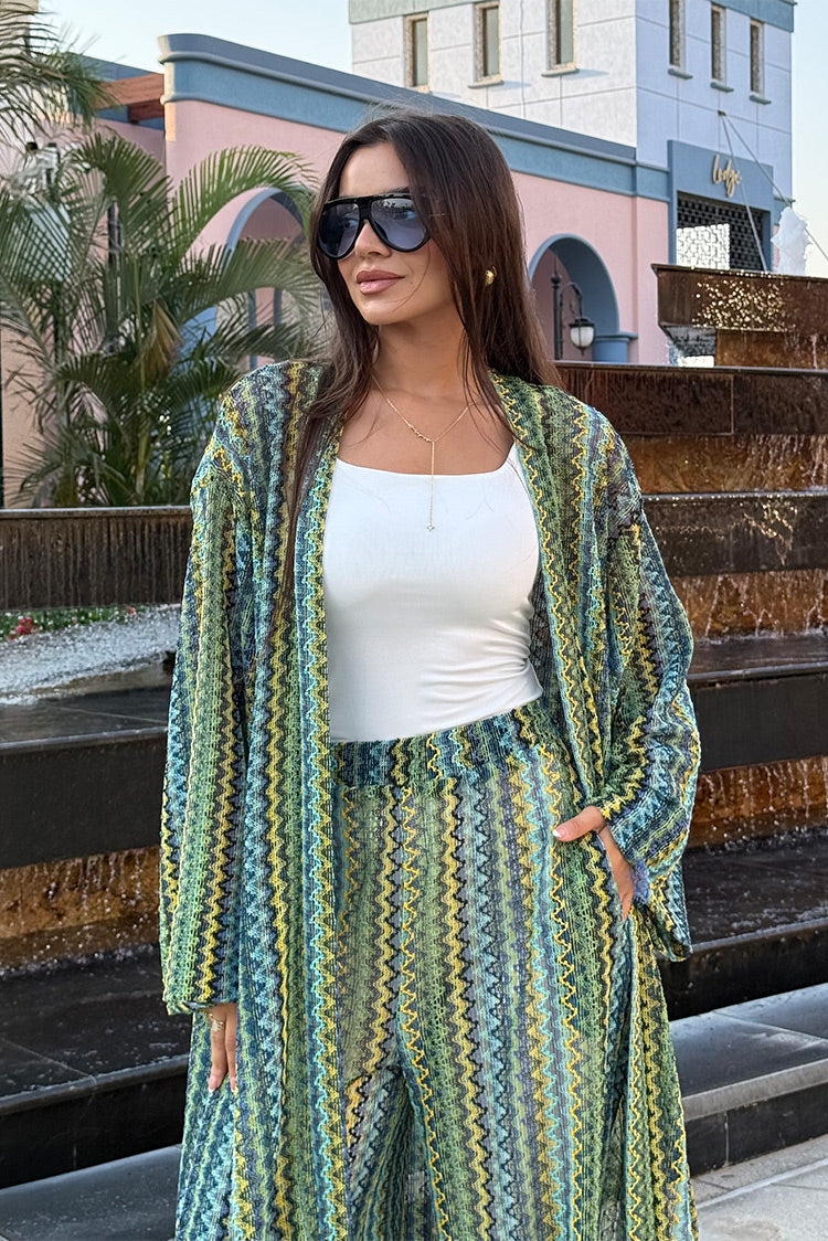 Wide-Leg Patterned Trousers