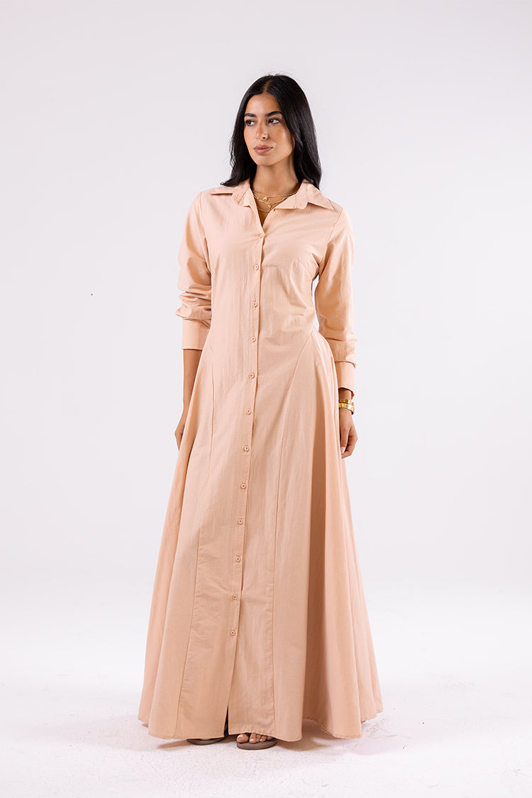 Classic Flared Shirt Dress
