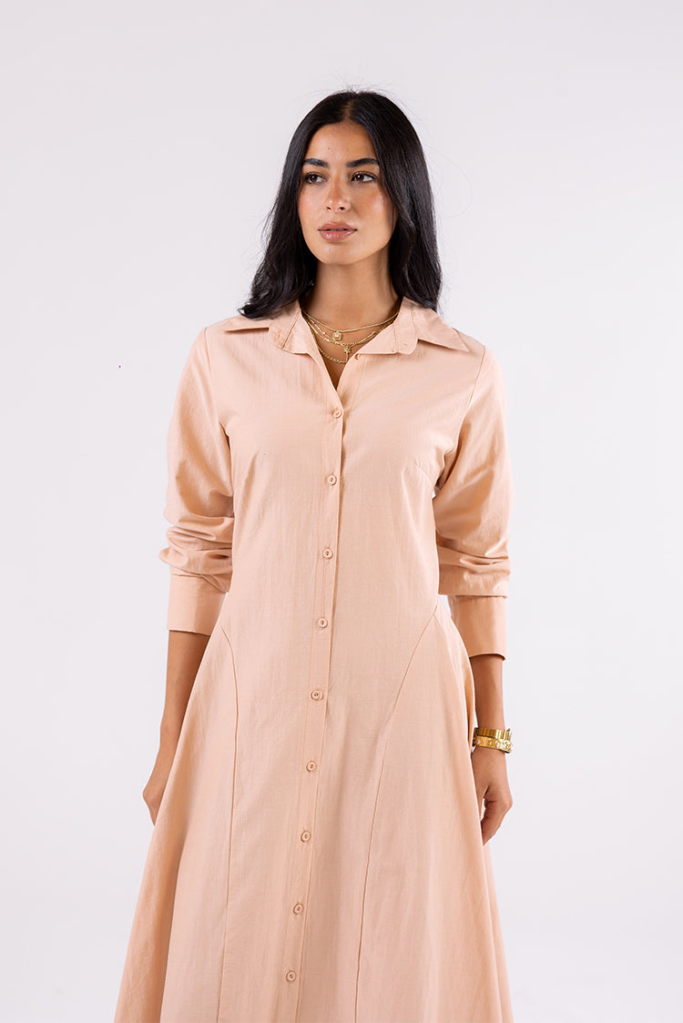 Classic Flared Shirt Dress