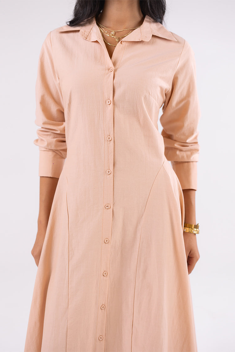 Classic Flared Shirt Dress