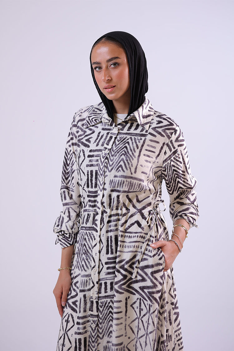 Geometric Print Maxi Dress