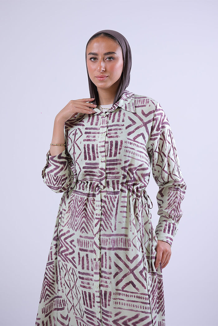 Geometric Print Maxi Dress