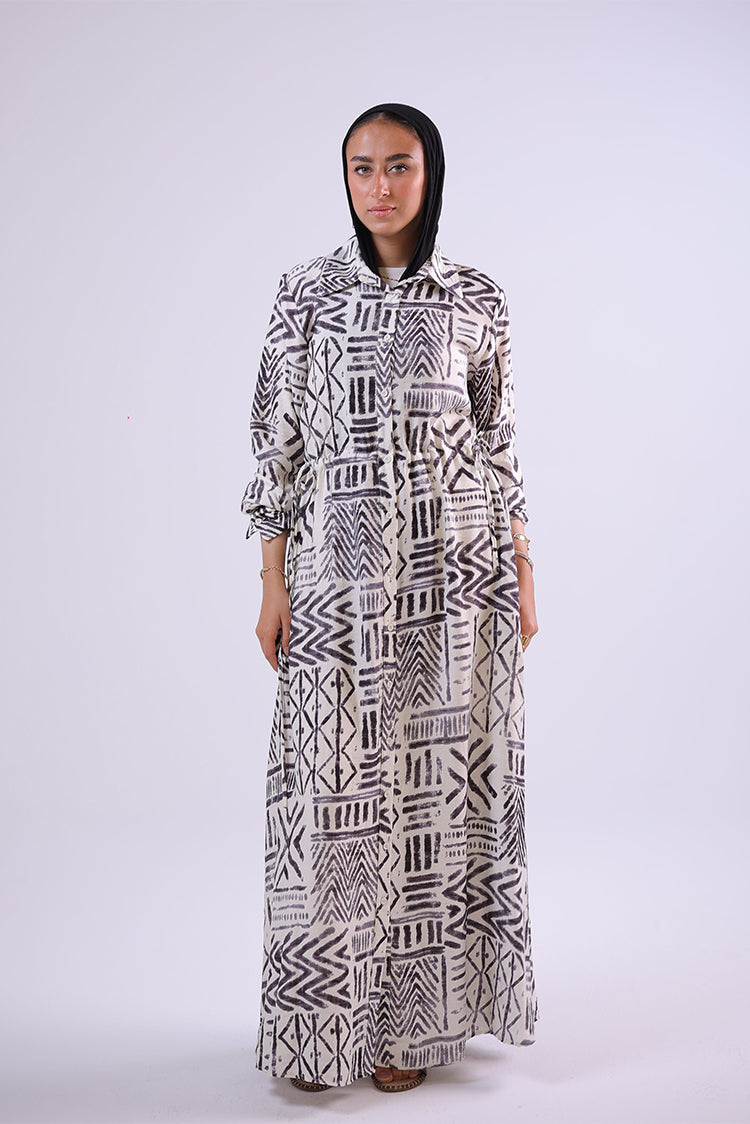 Geometric Print Maxi Dress