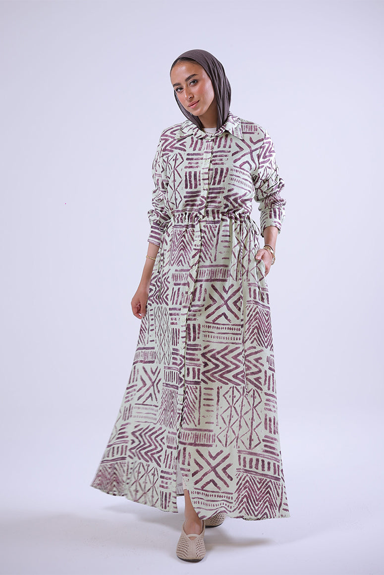 Geometric Print Maxi Dress