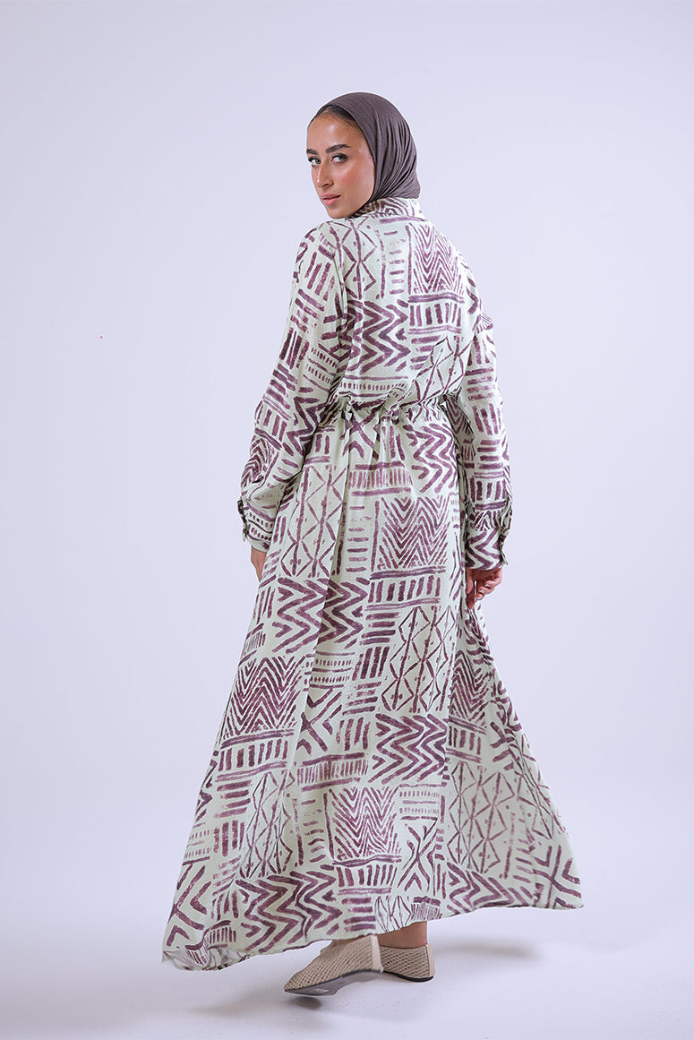 Geometric Print Maxi Dress