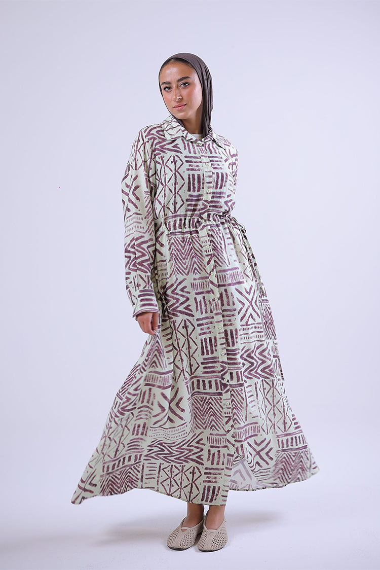 Geometric Print Maxi Dress
