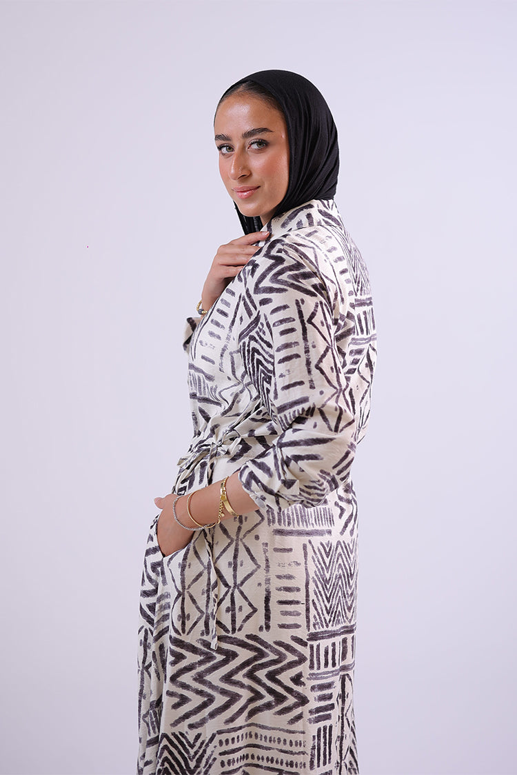 Geometric Print Maxi Dress