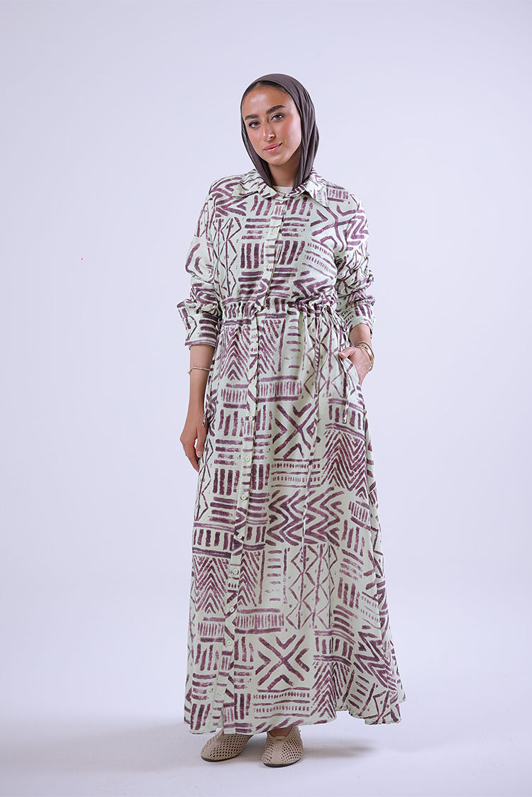 Geometric Print Maxi Dress