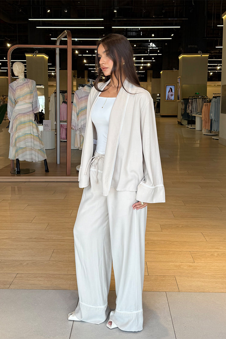 Wide-Leg Drawstring Pants