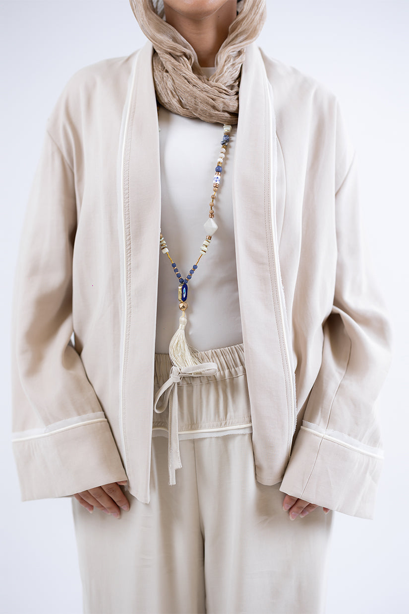 Relaxed Open-Front Draped Shirt