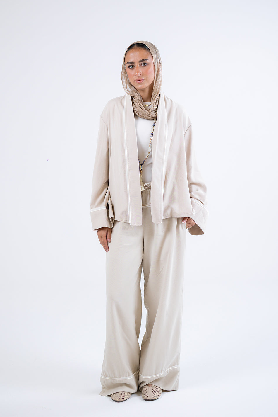 Wide-Leg Drawstring Pants