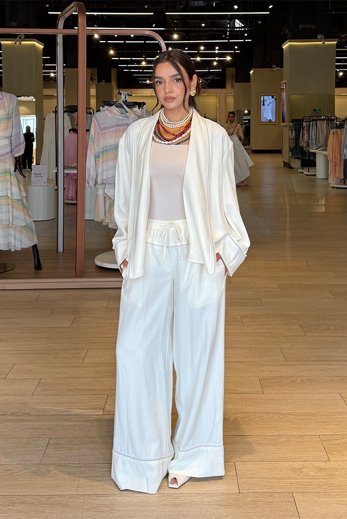 Wide-Leg Drawstring Pants