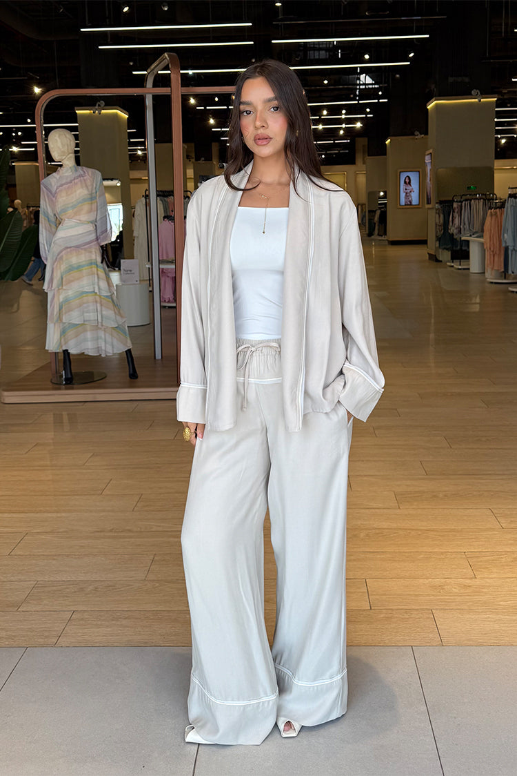 Wide-Leg Drawstring Pants