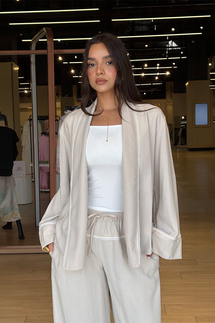 Relaxed Open-Front Draped Shirt