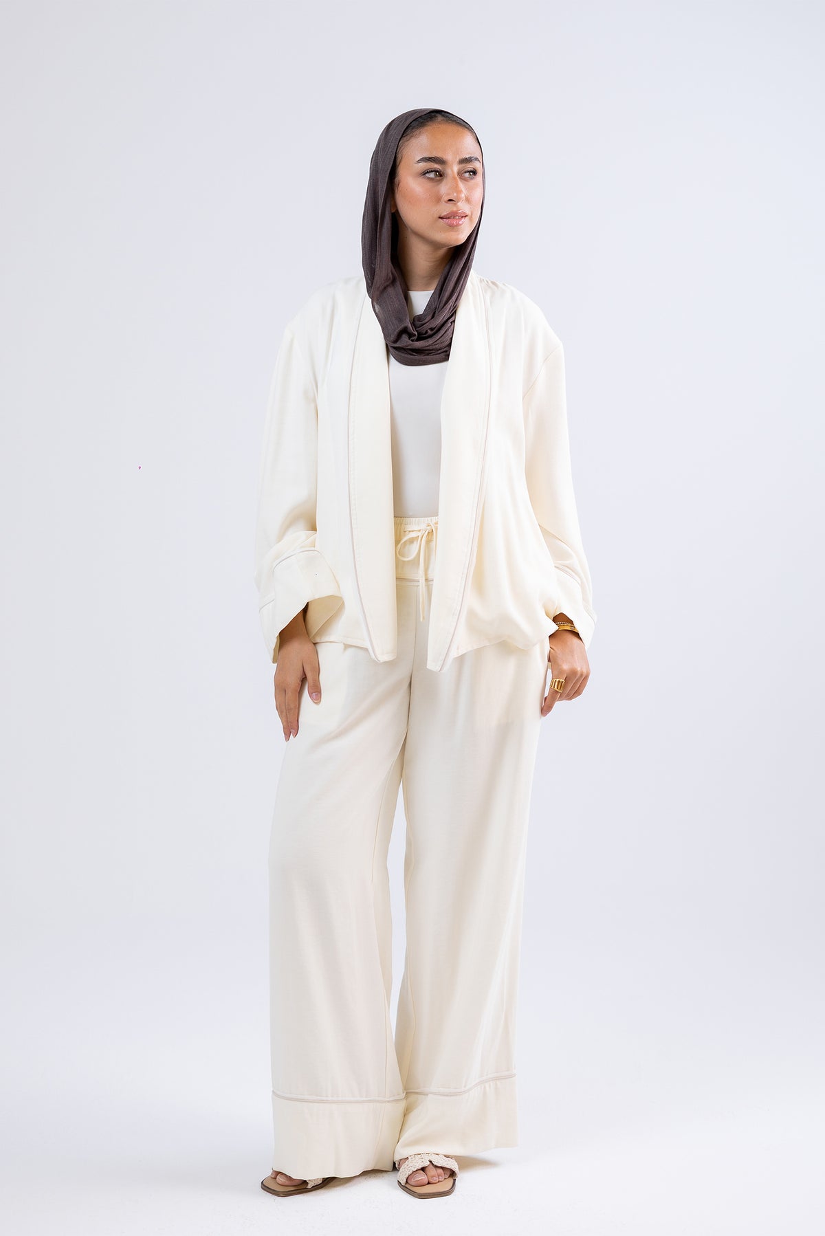 Wide-Leg Drawstring Pants
