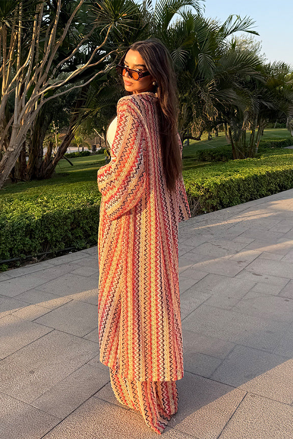 Wide-Leg Patterned Trousers